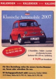 Klassischer Automobilkalender
