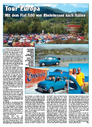 Bericht zur Tour Europa im Nachrichtenblatt der Verbandsgemeinde Nieder-Olm