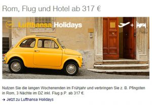 Fiat 500-Lufthansa-Werbung 2015 | Foto: Screenshot lufthansa.de